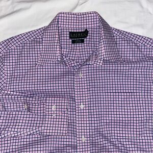 Men's Ralph Lauren Pink Checkered Button Down Shirt Size XL